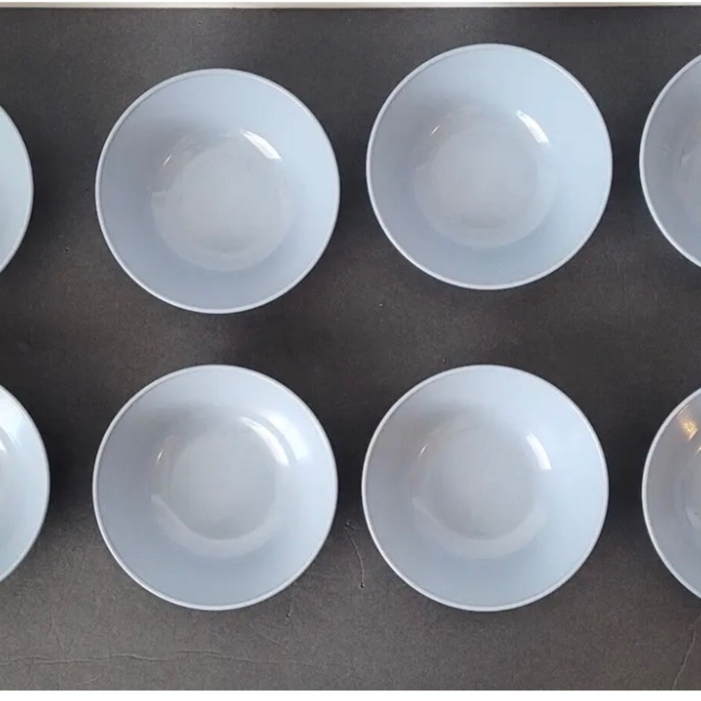 8x Vintage Melamine? Slate Blue Plastic Cereal / Salad Bowl 5.5" x 1.75" Bowls